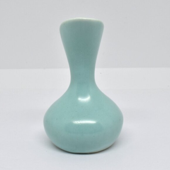 Vintage MCM Miniature Roselane Turquoise Bud Vase, 3.5" Tall, 1961 - Picture 2 of 9